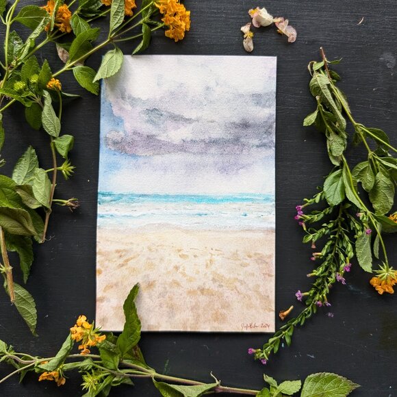 "Storm Rolling In" - Tiny Original Watercolor Painting - Picture 1 of 6